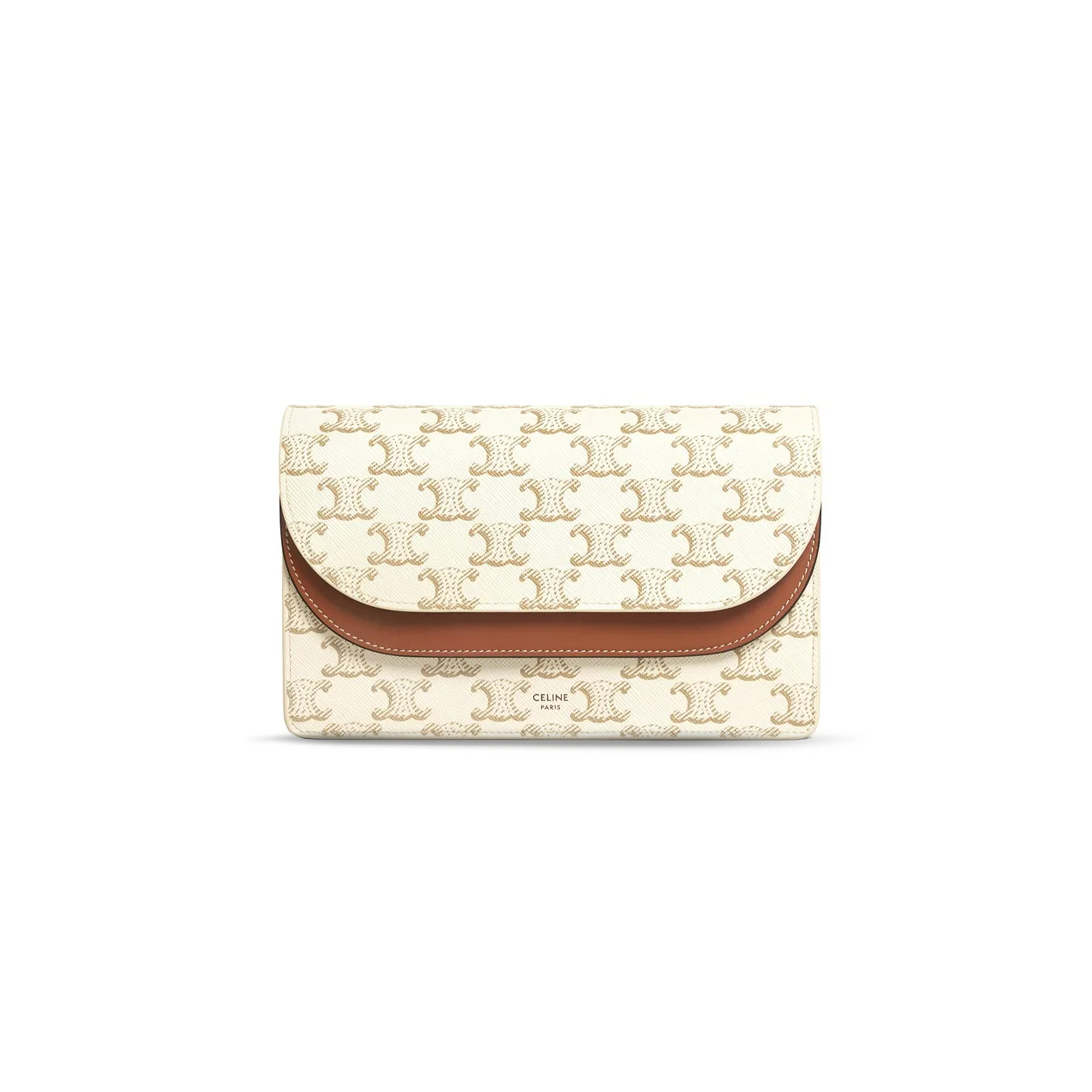 Ce**e crossbody bag in triomphe canvas and smooth lambskin 10d852cg9.01ta (20*11.5cm)